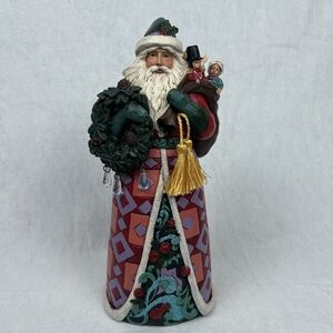 Rare Enesco Jim Shore Heartwood Creek Beautiful Winter Treasures Santa Figurine